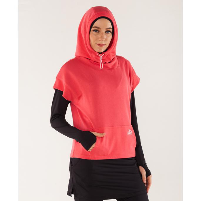 Kualitas Terbaik JAKET OLAHRAGA WANITA SPECS RUE HIJAB SCUBA HOODIE (W) - PEACH - S BARANG BAGUS