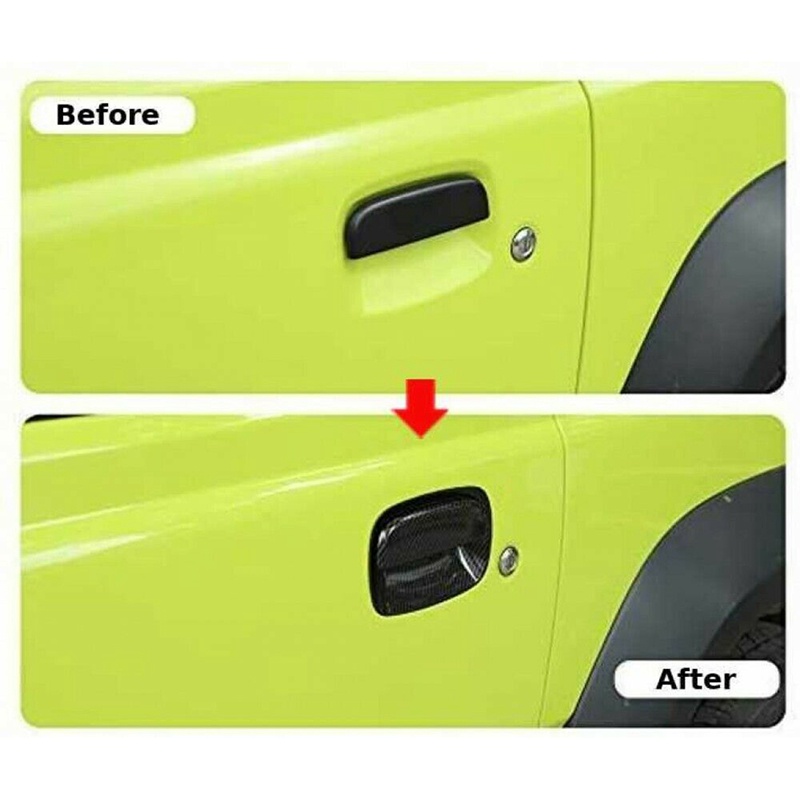 Door Handle Shell Outer Door Handle Decoration Cover ABS Carbon Fiber Grain for -Suzuki-Jimny 2019 2020 2021 JB64 JB74