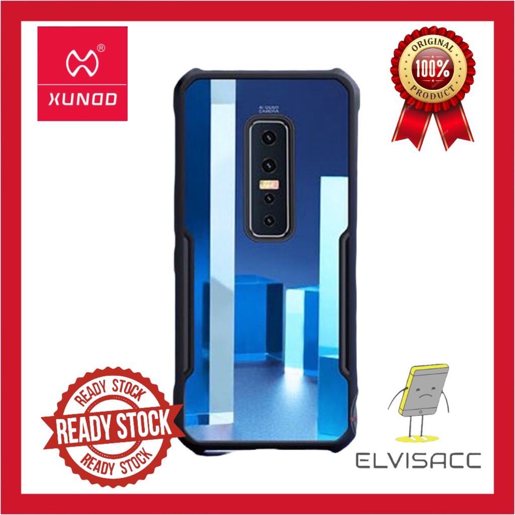 CASE VIVO V17 PRO / VIVO V21 5G / VIVO V21E XUNDD BEATLE ORIGINAL SOFT HARD CASE HYBRID ARMOR - CLEAR LIST BLACK