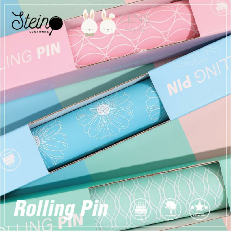 Steincookware Rolling Pin (Gilingan Roti, Pizza, Mie, Adonan Kue) Stein NEW MOTIF