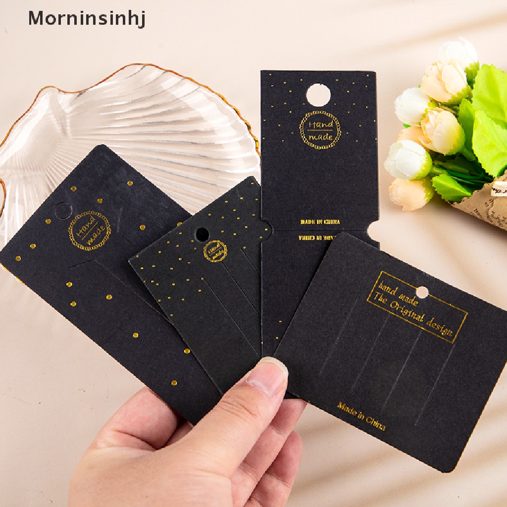 Mornin 50 Pcs Kertas Background Hitam Transparan Motif Huruf Emas Handmade DIY