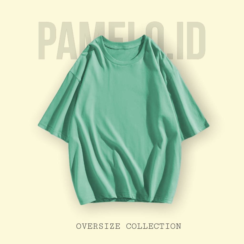 Pamelo Kaos Unisex Oversize Polos Warna / Kaos Distro Katun Polyster /T-shirt oversize / Kaos Oblong / Daily Shirt / Baju Oblong  Polos Korea Style