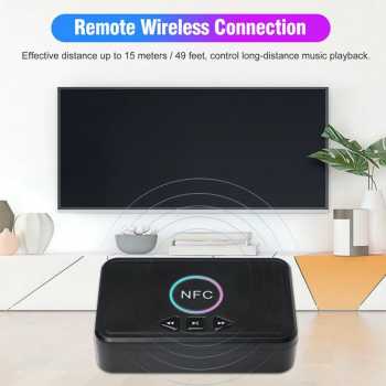 Centechia Audio Bluetooth 5.0 Receiver Adapter NFC RCA AUX - D10 Sehingga dapat digunakan hingga jarak 15 meter