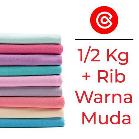 [news]Pembelian Per 1/2 Kg + Rib - Warna Muda - Kain Kaos Kiloan Bahan Kaos Kiloan Katun Cotton Comb