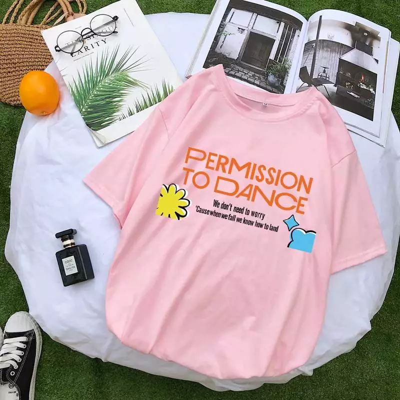 Kaos Bts Permission To Dance Konser LA Jimin Jungkook Taehyung T-shirt BTS Permission To Dance On Stage Atasan BTS KPop Full Member