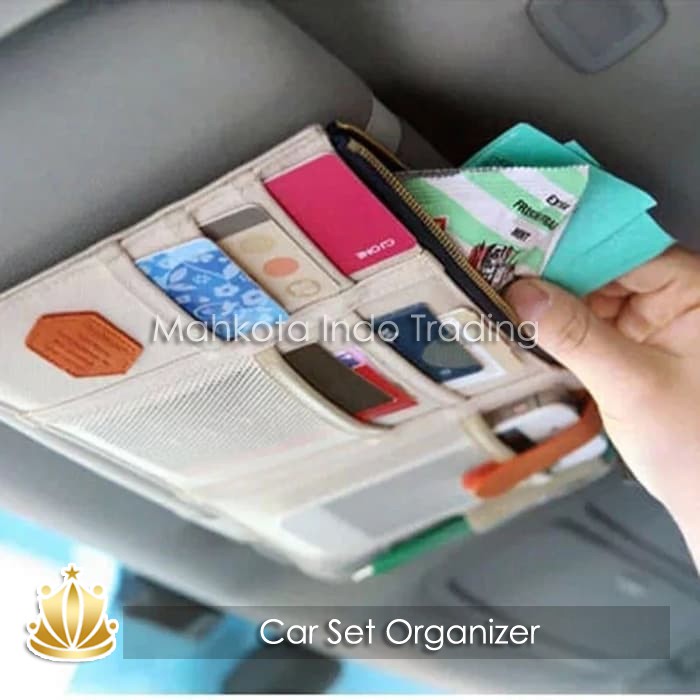 Car Set Organizer Sun Visor Tempat Kartu Pen Handphone Mobil Sunvisor