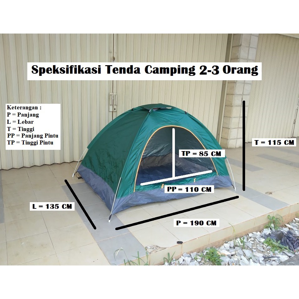Tenda Camping Kapasitas 2-3 Orang