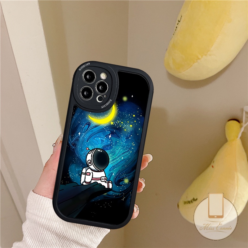 IPHONE Cover Telepon Lembut Kompatibel Untuk Iphone6 6s 7 8 Plus13 11 12 14 Pro MAX XR X XS MAX SE 2020kartun Trendy NASA Astronot Soft TPU Back Case