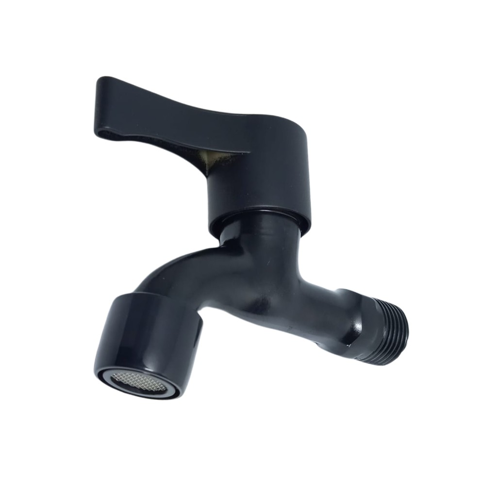 Kran Tembok HITAM 1/2inch - Keran Air taman bak kamar Mandi Black faucet murah kran wudhu multifunction wall mounted faucet