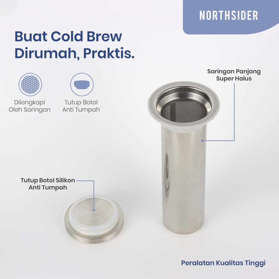 KOPI TEH COLD BREW COFFEE CONCENTRATE MAKER 800ML SARINGAN STAINLESS