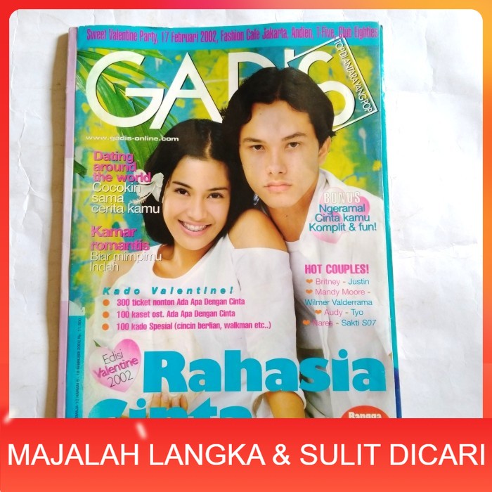 Majalah GADIS Edisi Valentine 2002 DIAN SASTRO & NICHOLAS SAPUTRA AADC Langka