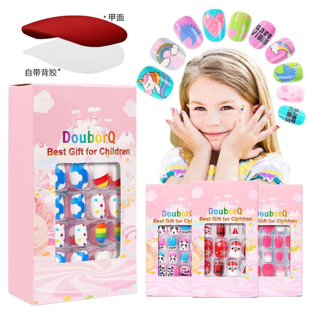 Tips Kuku Palsu Anak Agustina Kartun Anak Lucu Buatan Nail Press On Full Cover Stiker Kuku 3D