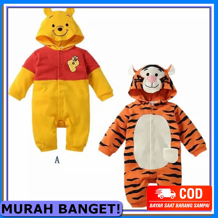 Big-Sale Best Seller  Jumper Bayi Karakter Lucu Perempuan Laki L LE400 Romper Hoodie Tiger And Po