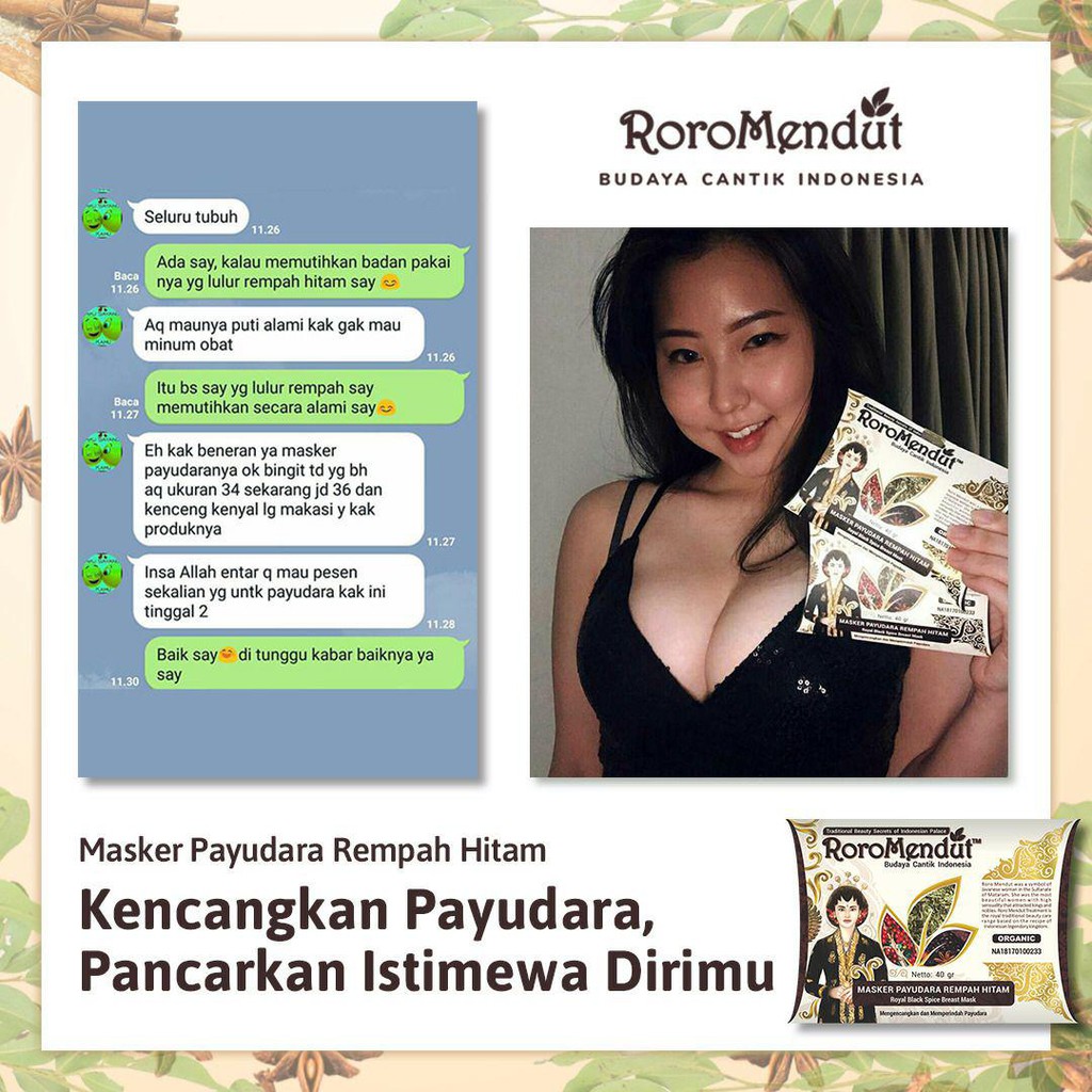 Roro Mendut Masker Payudara Pembesar Pengencang