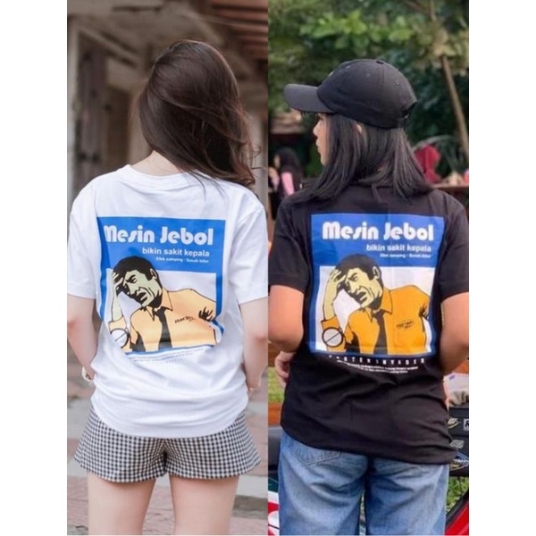 kaos mesin jebol original hitam putih