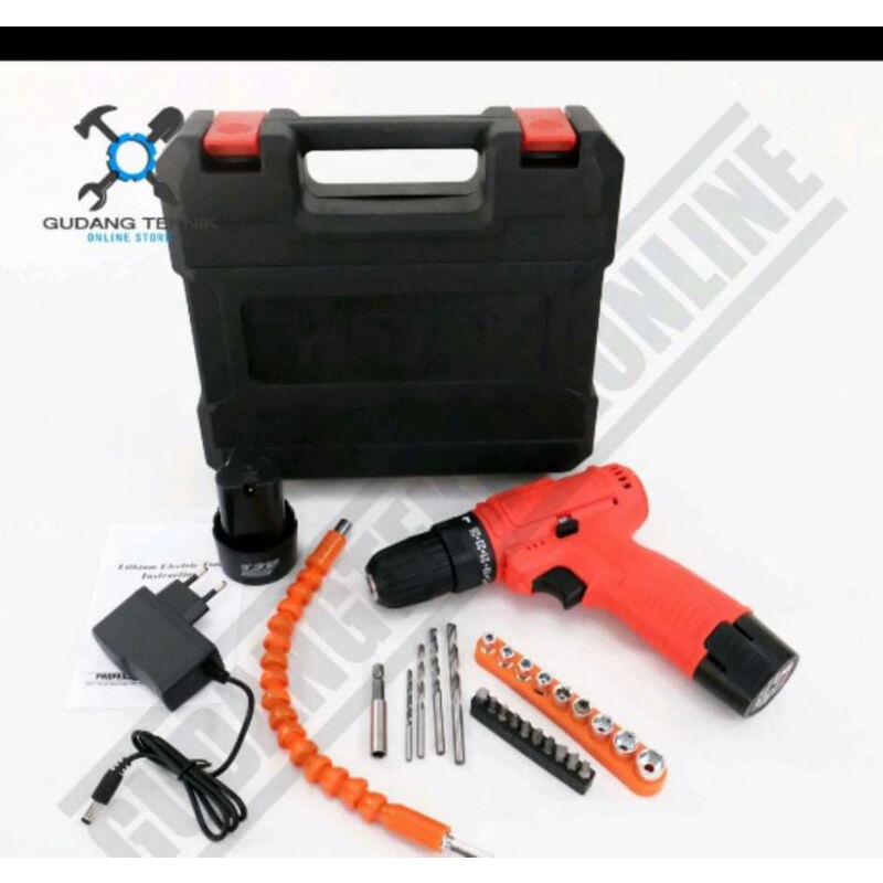 HDT CDD 405 Mesin Bor Cas Charger 12V Cordless Drill HDT CDD405 Set || murah dan berkualitas