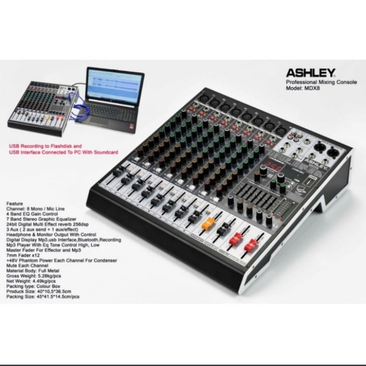 Mixer Audio 8 Channel Ashley MDX 8 / MDX8 New Model