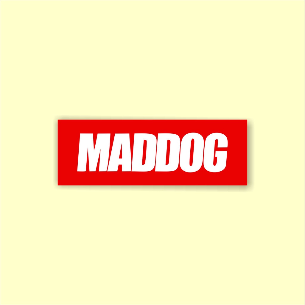 

stiker brand distro maddog bahan graftac anti air