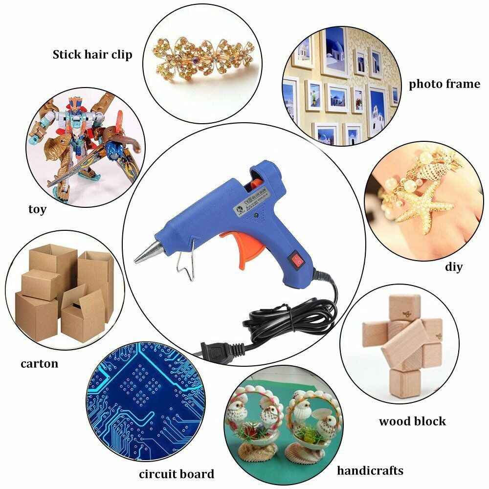 Alat Lem Tembak Langsung Pakai Mini Electric Heating Temperature Hot Melt Glue Gun ON OFF 220V 20W