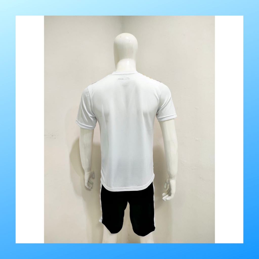 Kaos futsal pria jersey sepak bola baju dan celana setelan wanita dewasa t-shirt outfit seragam jarsey kostum olahraga pakaian apparel sport jersy soccer casual jersi suit NK155 putih