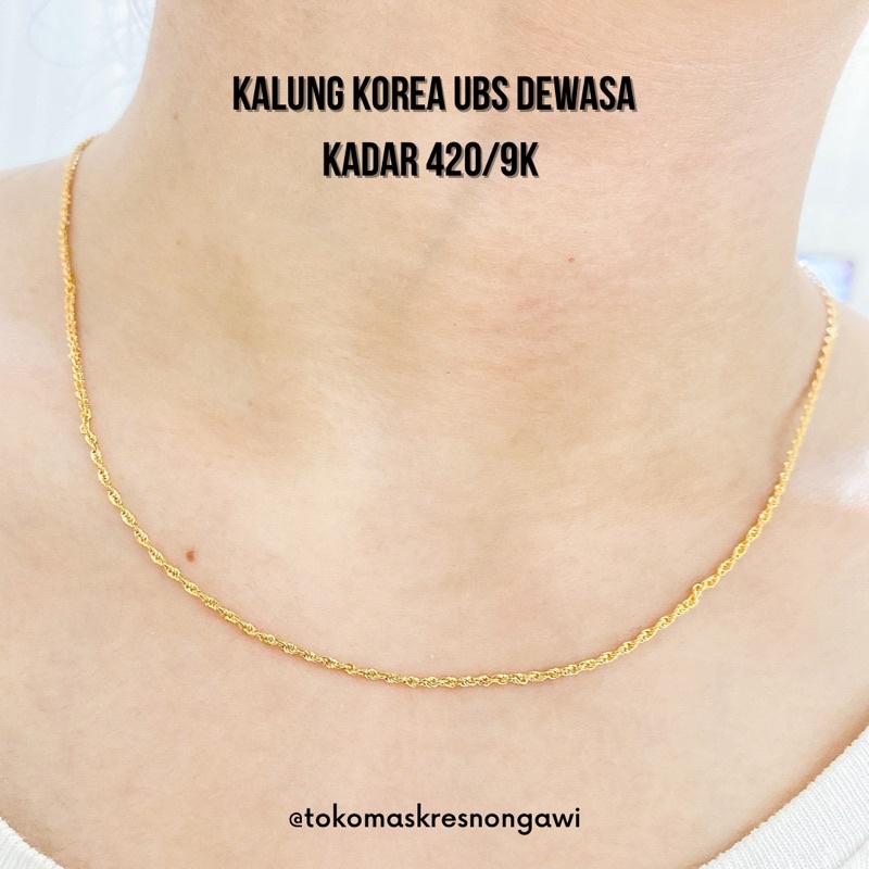 Kalung emas korea / tambang dewasa kadar 375/8k (+-45cm)