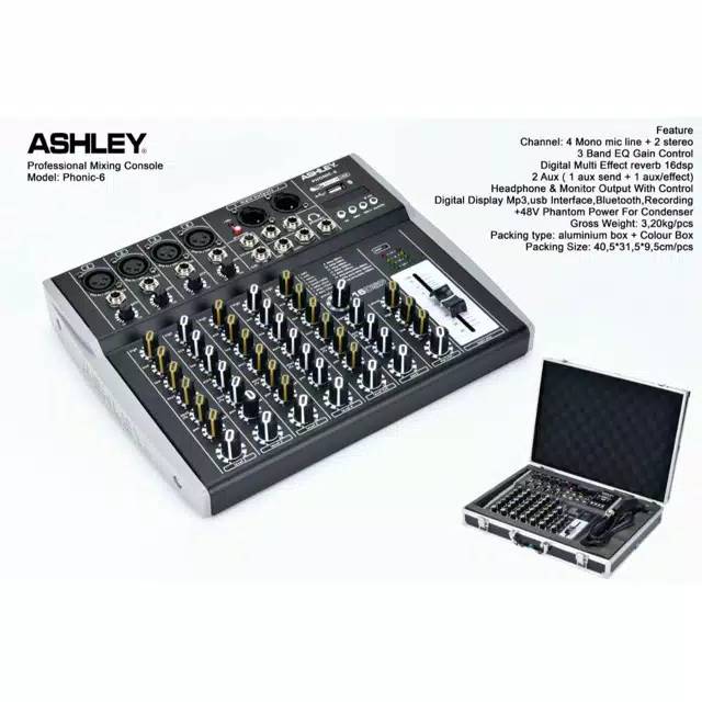 Mixer 6 Channel Ashley Phonic 6 ( ORIGINAL )