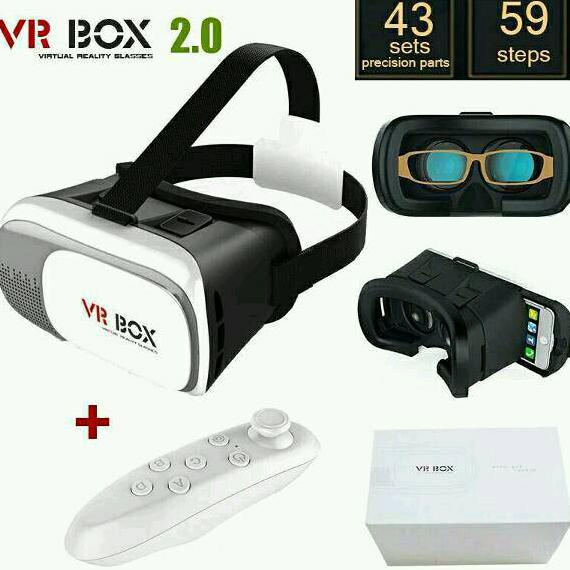 VR BOX 3D 360 + REMOTE REMOT VIRTUAL REALTY 2.0 BARU