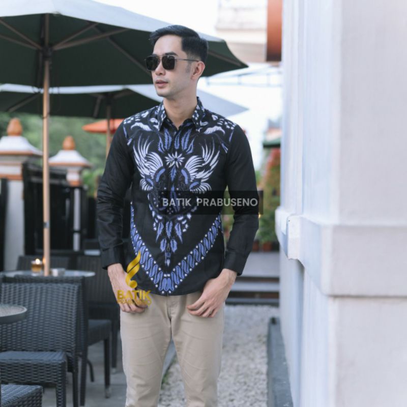 BAJU BATIK PRIA LENGAN PANJANG  BATIK PRABUSENO MOTIF KRAJANDUGA BAJU BATIK PRIA SERAGAM KERJA