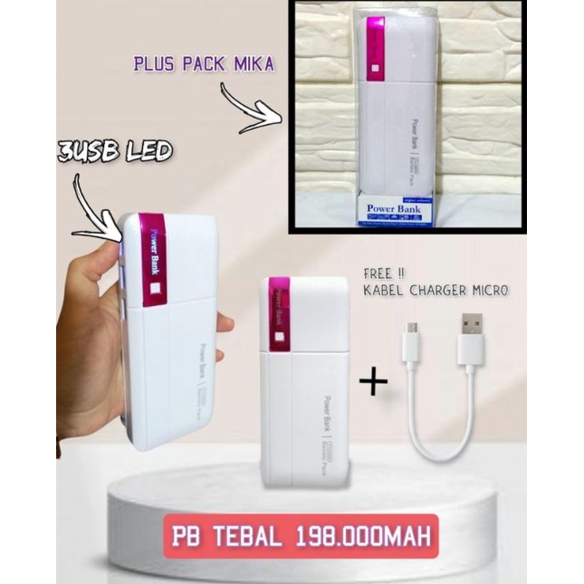 POWER BANKBRANDED TEBAL / POWERBANK TEBAL 2USB DAN 3USB harga super murah MANTUL