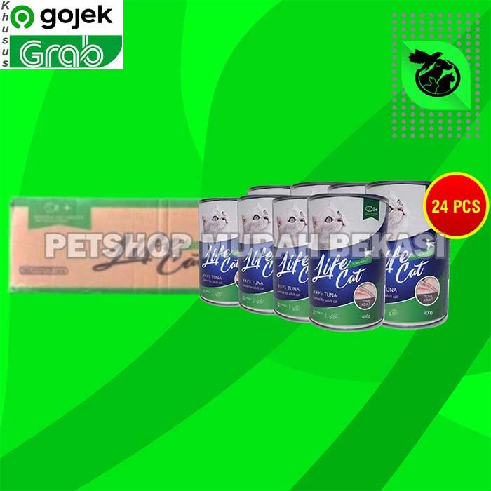 Gosend Makanan Kucing Wet Food Kaleng Life Cat Grosir Dus 24 PCS 400GR