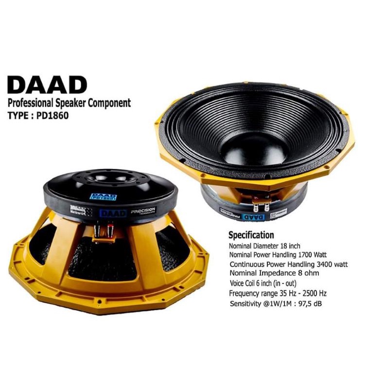 komponen speaker Daad PD1860 PD1860 Original For subwoofer