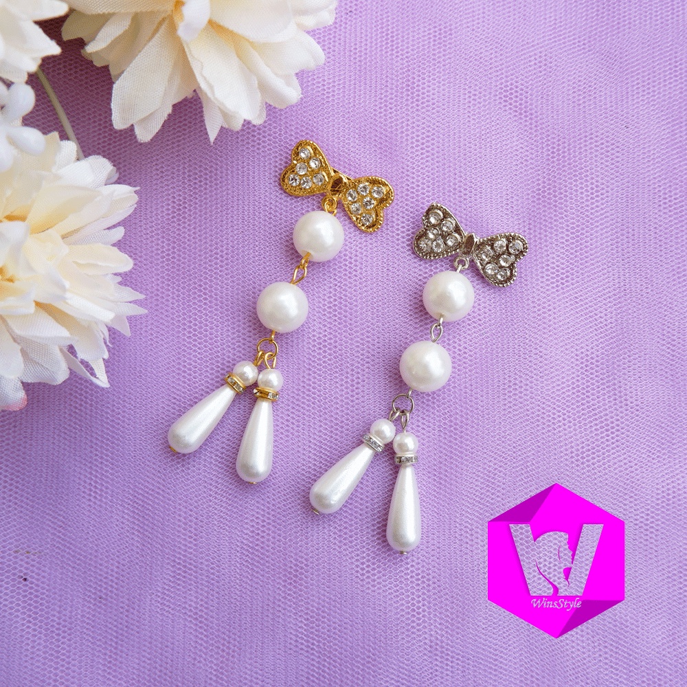 Bross Anting Hijab Dua Tetes Pembatas Mewah WInsstyle Aksesoris Hijab WB059