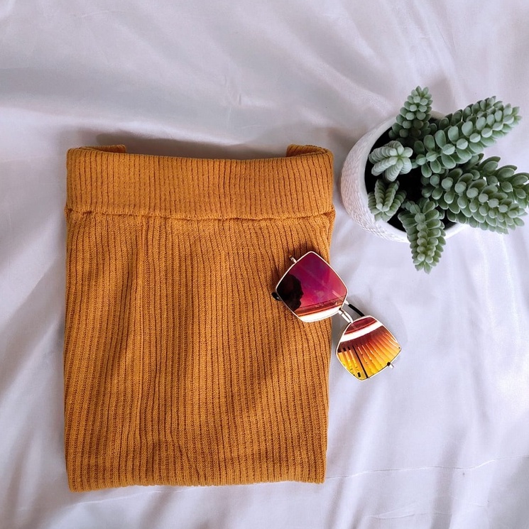 CoD - Rok Span Rajut Premium -Terlaris - Rok Panjang Wanita Terbaru - Rajut Long Skirt - Rok Panjang-Kuning