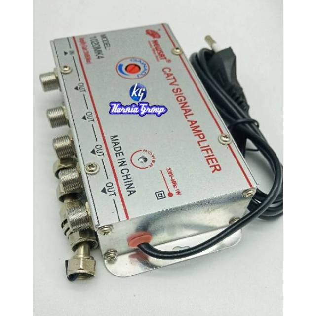 SPLITER 1 ANTENA UNTUK 4 TV  DIGITAL CATV SIGNAL AMPLIFIER 4WAY BOSTER PENGUAT SINYAL SPLITER