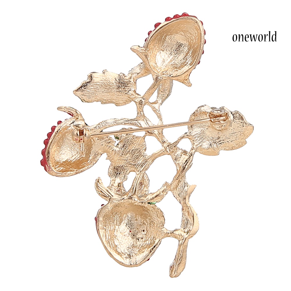 OW@ Women Fashion Strawberry Shape Brooch Pin Party Dress Collar Scarf Badge Gift