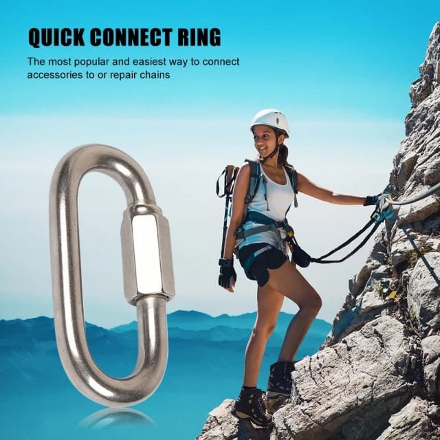 Carabiner Stainless Steel Climbing Gear Karabiner Survival Travel Kit