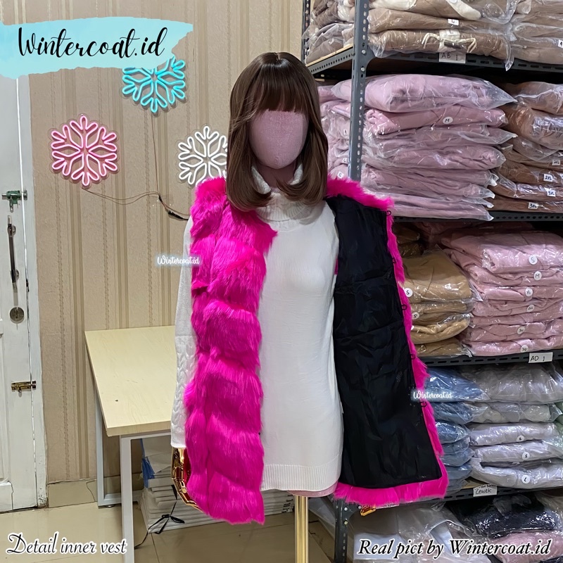 Fur vest winter coat mantel rompi bulu wanita cewek musim dingin jumbo big size import premium