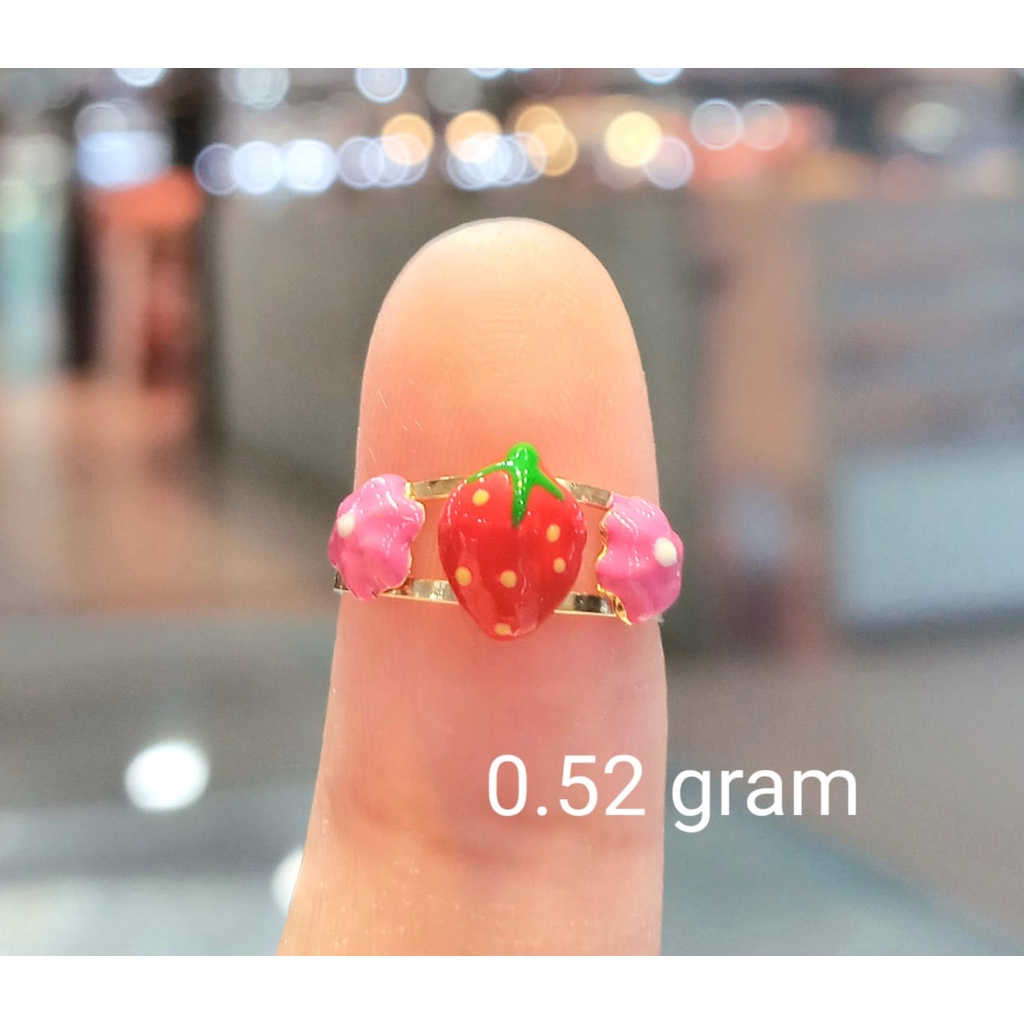 Cincin Anak Emas Strawberry Kadar 70% 0.52 Gram