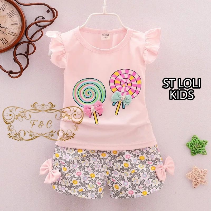 Setelan Anak Usia 2-4 Tahun / Baju Setelan Anak / Set Loli