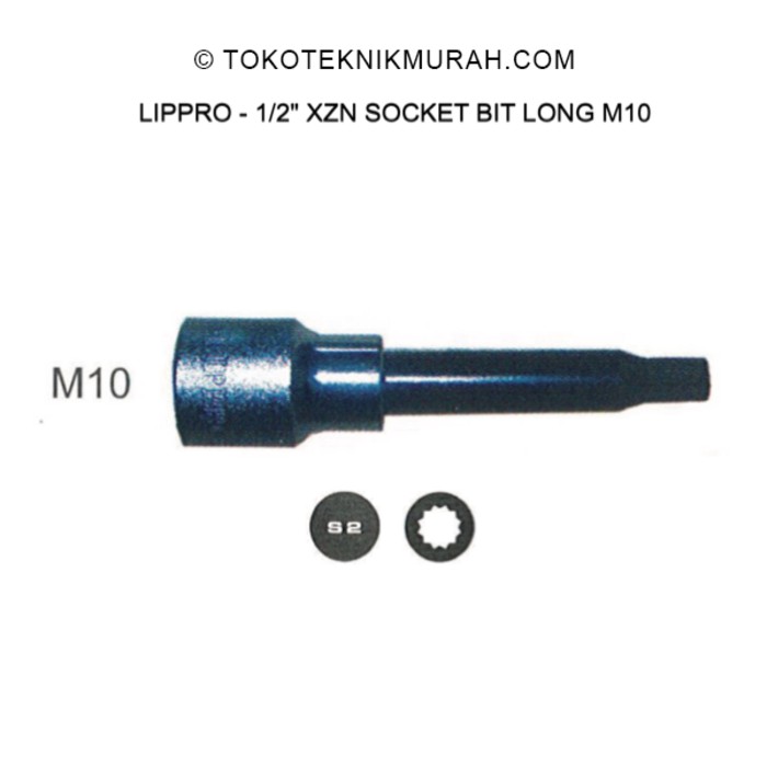 Lippro 1/2&quot; XZN Socket Bit Long 3410XZN-M10 Long