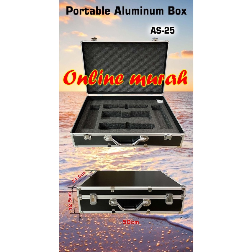 hardcase mic alumenium receiver panjang 2 mic P=31.5cm L=50cm T=12.5cm