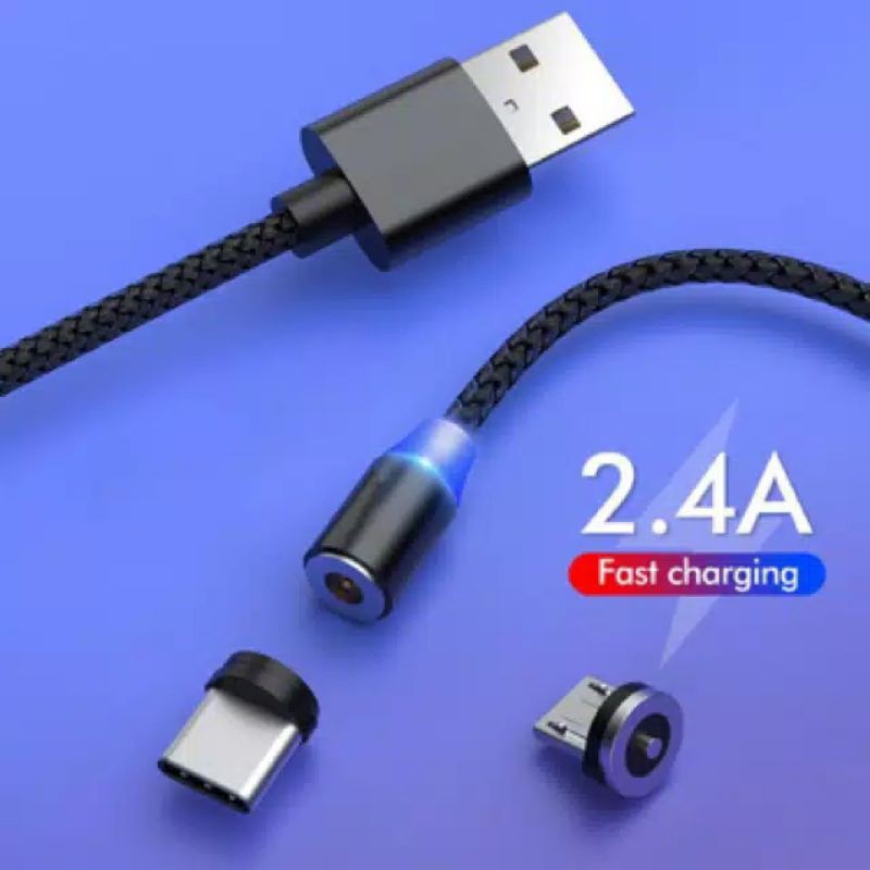 Kabel Charger Magnetic Pengisian Cepat Semua Android Samsung Oppo Vivo Asus Realme