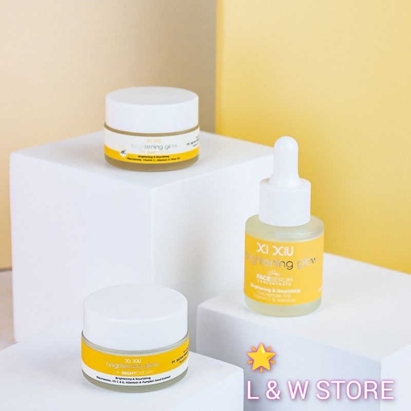 Xi XiU BRIGHTENING GLOW SERIES/ 1 Paket Day Cream+Night Cream+Serum