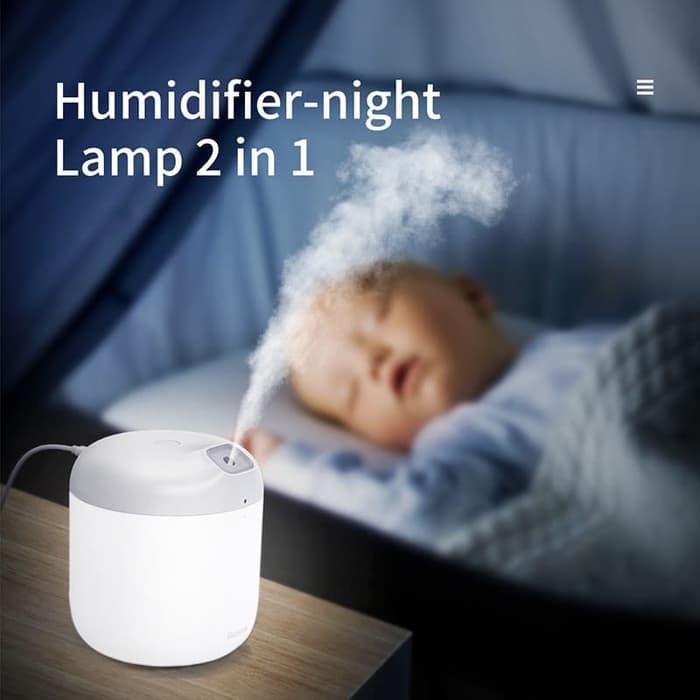 Baseus Elephant Humidifier Diffuser + Night Lamp Lampu Tidur Baseus - Putih