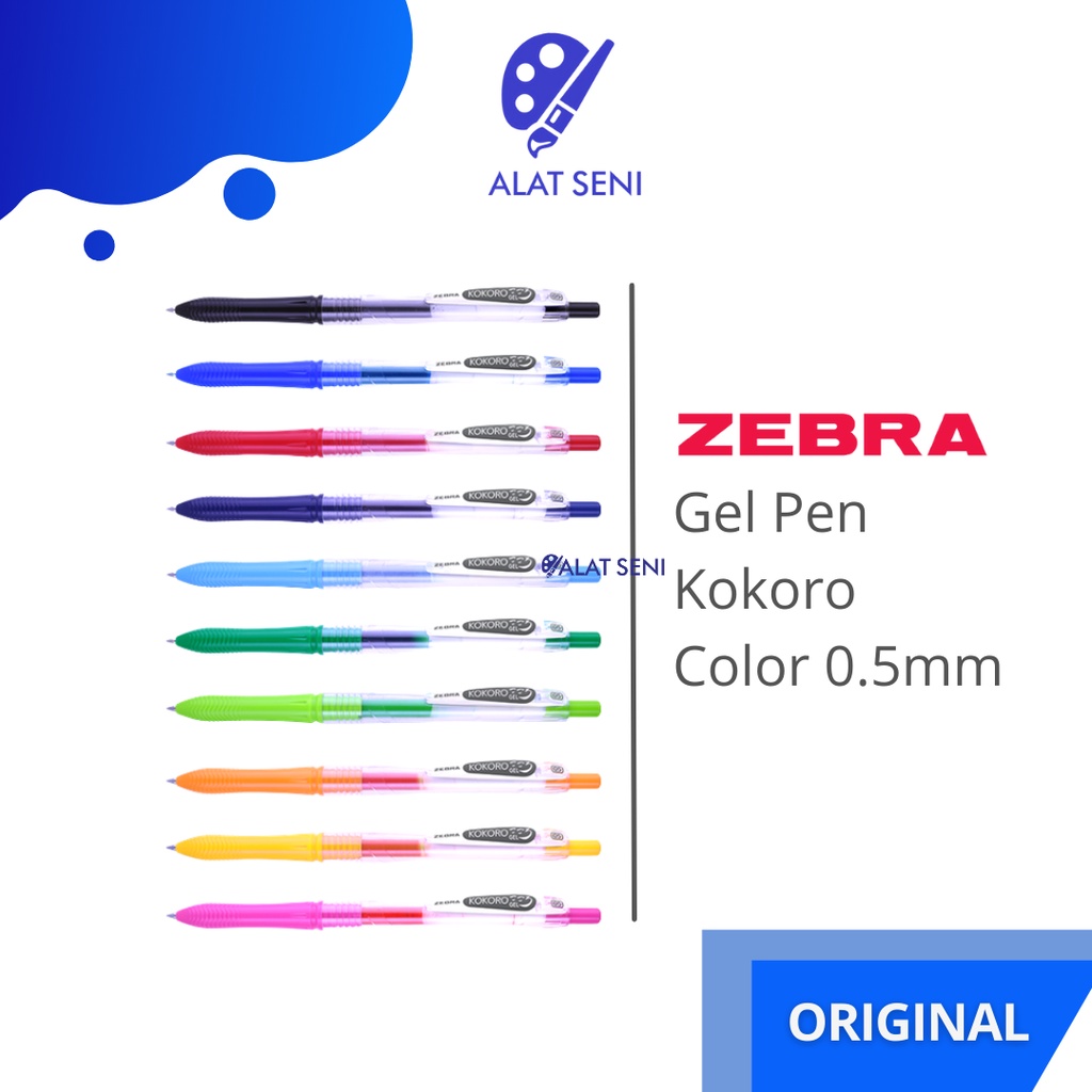 

Pulpen / Bolpen Gel Kokoro Zebra - 0.5 / Zebra Pulpen Gel KOKORO 0.5mm / Pulpen Gel Kokoro Zebra Colours - 0.5 mm