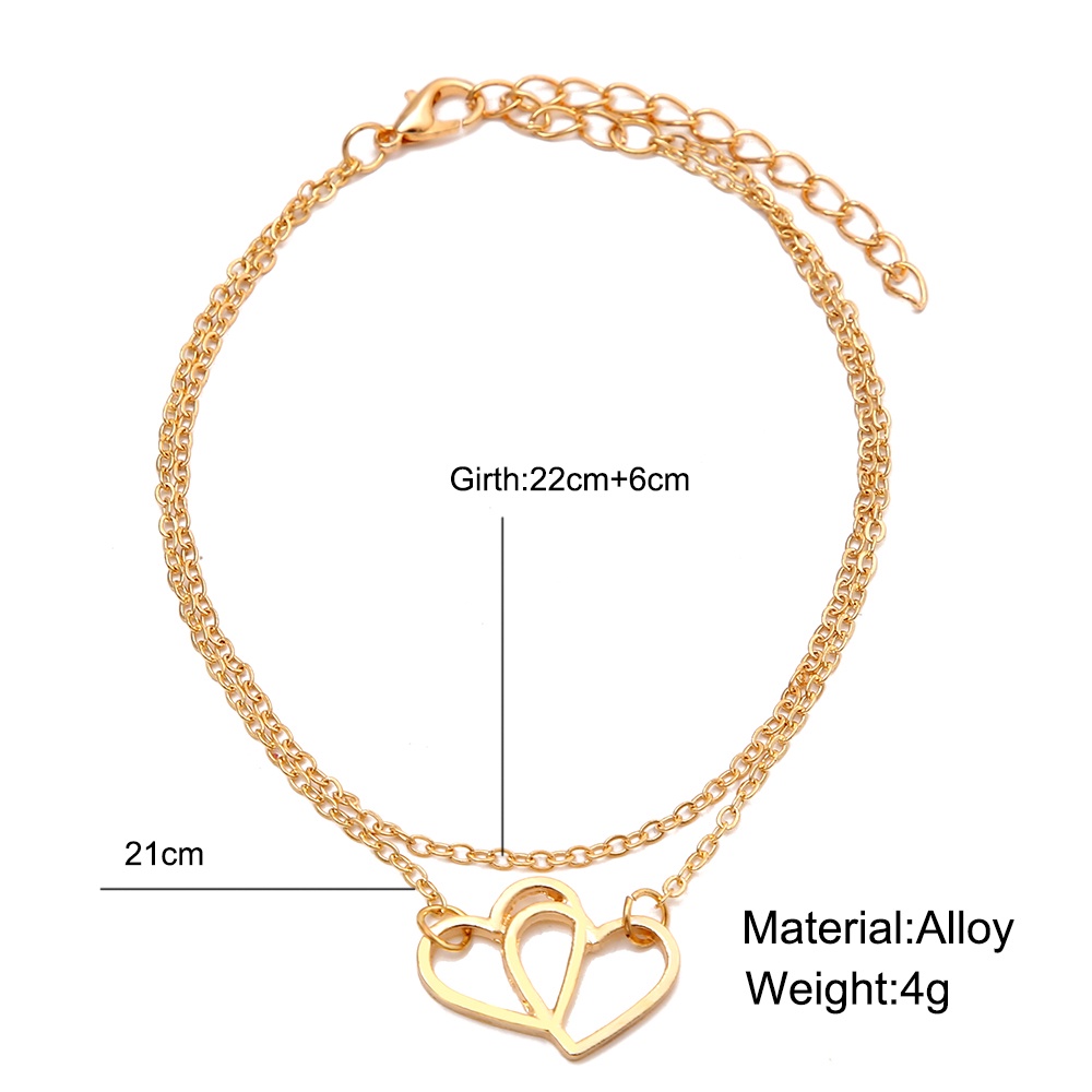 AY(CN) Gelang Kaki Rantai Liontin Kupu-Kupu Hati Ular Mutiara Warna Emas Perak Gaya Retro Untuk Wanita