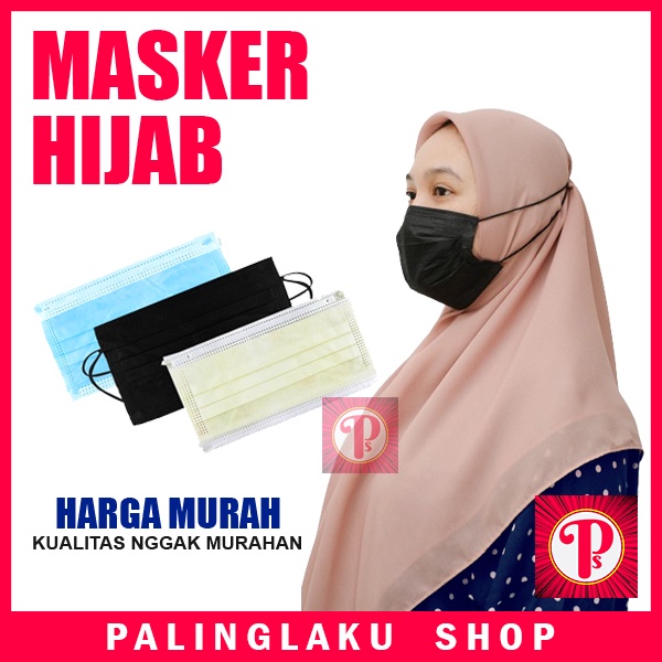 Masker Hijab 3Ply Headloop - Masker 3 Ply Hijab Headloop