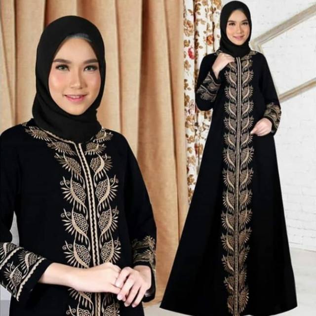 ZAHRA abaya motif kembang