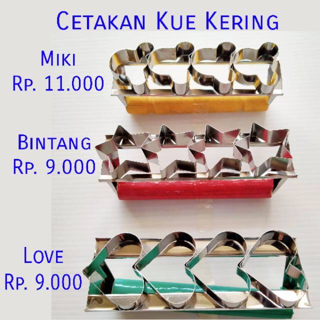 Cetakan Cutter Kue Kering Lebaran Bulat Donat Mini, Love, Bintang Kukis Kacang Kastengel Putri Salju
