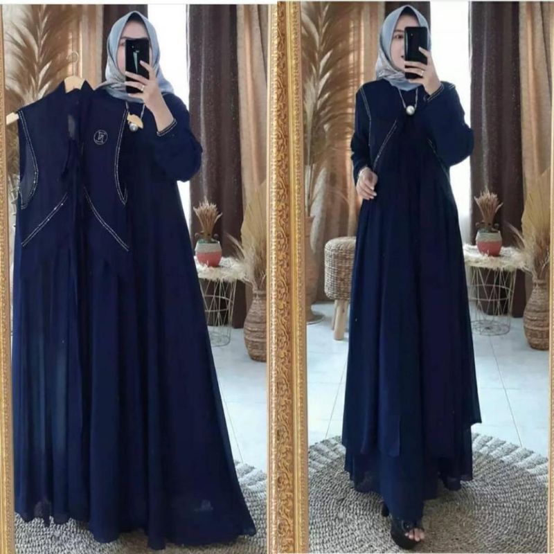 gamis ceruty rompi lepas